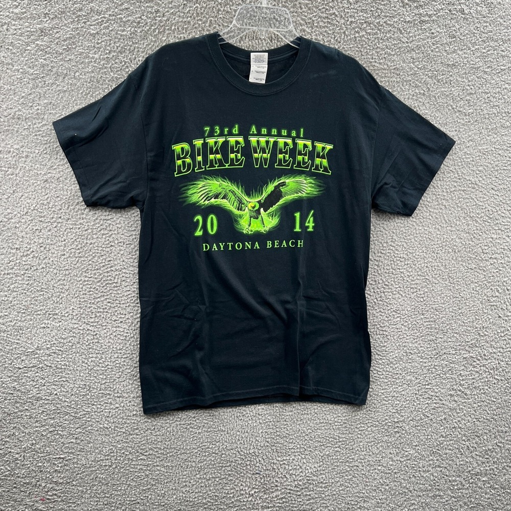 Mens Daytona Beach Bike Week T-shirt L 2014 Eagle Biker Rally Streetwear Retro